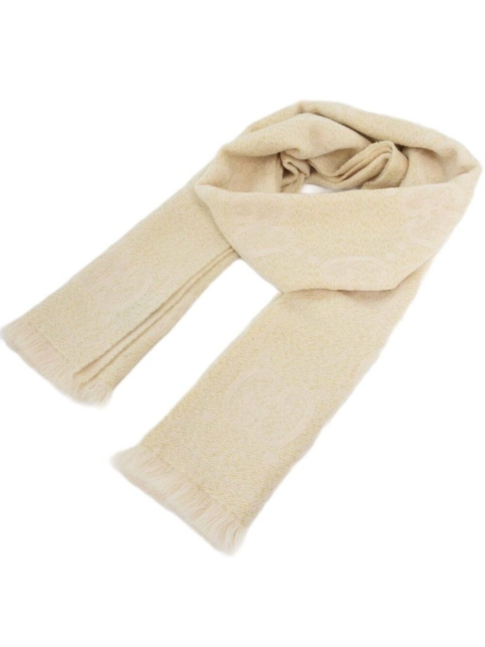 Gucci GG Jacquard Scarf Shawl Beige